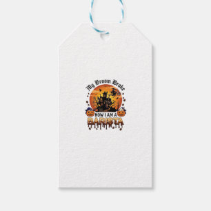 Broom Broke Barista Halloween Witch Coffee Pumpkin Gift Tags