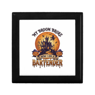 Broom Broke Bartender Halloween Haunted House Witc Gift Box