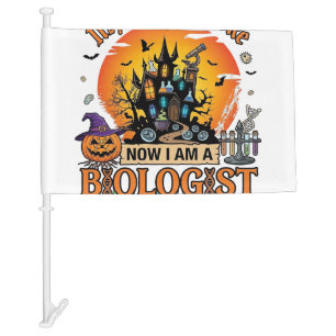 Broom Broke Biologist Halloween Haunted Castle Pum Car Flag