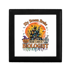 Broom Broke Biologist Halloween Haunted Castle Pum Gift Box