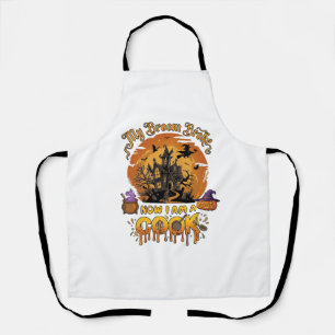 Broom Broke Cook Halloween Haunted House Cauldron Apron
