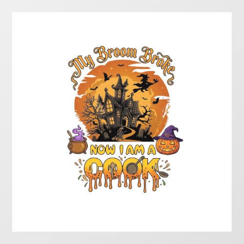 Broom Broke Cook Halloween Haunted House Cauldron Floor Decals