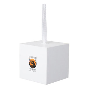 Broom Broke Cooking Witch Cauldron Full Moon Cube Ornament
