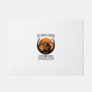 Broom Broke Cooking Witch Cauldron Full Moon Doormat