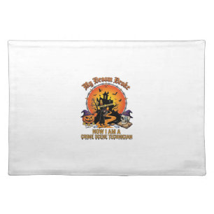 Broom Broke Crime Scene Technician Halloween Witch Cloth Placemat