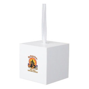Broom Broke Crime Scene Technician Halloween Witch Cube Ornament