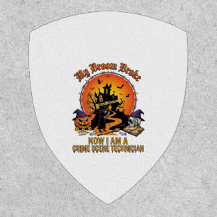 Broom Broke Crime Scene Technician Halloween Witch Patch