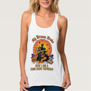 Broom Broke Crime Scene Technician Halloween Witch Tank Top