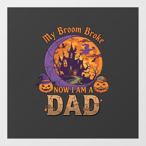 Broom Broke Dad Halloween Haunted House Mustache P Floor Decals