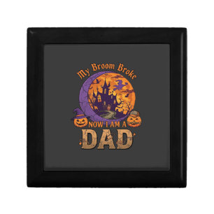Broom Broke Dad Halloween Haunted House Mustache P Gift Box
