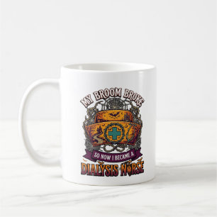 Broom Broke Dialysis Nurse Halloween Cap Stethosco Coffee Mug