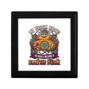 Broom Broke Dialysis Nurse Halloween Cap Stethosco Gift Box