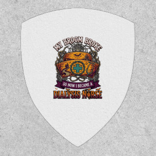 Broom Broke Dialysis Nurse Halloween Cap Stethosco Patch