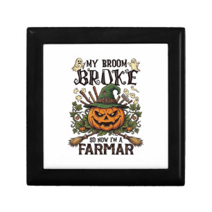 Broom Broke Farmar Halloween Pumpkin Witch Hat Gho Gift Box