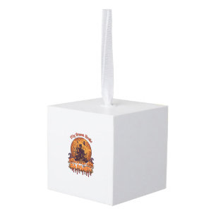 Broom Broke Farmer Halloween Witch Haunted House P Cube Ornament
