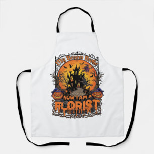 Broom Broke Florist Halloween Witch Pumpkin Haunte Apron