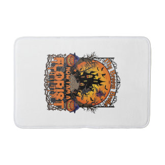 Broom Broke Florist Halloween Witch Pumpkin Haunte Bath Mat