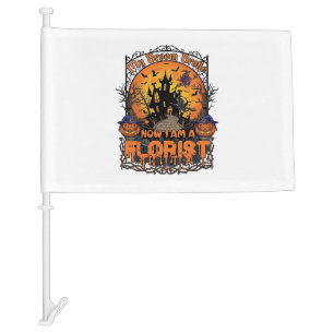 Broom Broke Florist Halloween Witch Pumpkin Haunte Car Flag