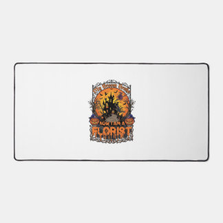 Broom Broke Florist Halloween Witch Pumpkin Haunte Desk Mat