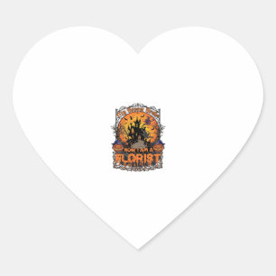Broom Broke Florist Halloween Witch Pumpkin Haunte Heart Sticker
