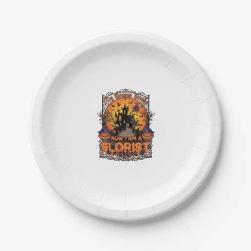 Broom Broke Florist Halloween Witch Pumpkin Haunte Paper Plates