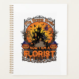 Broom Broke Florist Halloween Witch Pumpkin Haunte Planner