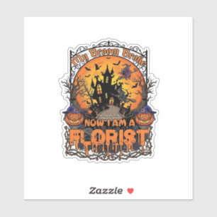 Broom Broke Florist Halloween Witch Pumpkin Haunte Sticker