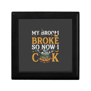 Broom Broke Halloween Cauldron Skulls Black Cat_1 Gift Box