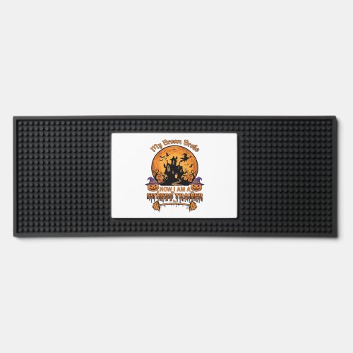 Broom Broke Halloween Fitness Trainer Witch Pumpki Bar Mat