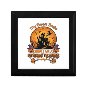 Broom Broke Halloween Fitness Trainer Witch Pumpki Gift Box