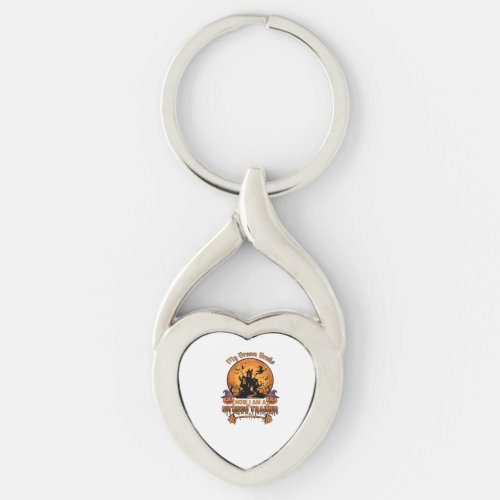 Broom Broke Halloween Fitness Trainer Witch Pumpki Keychain