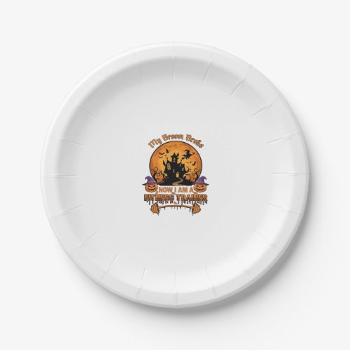 Broom Broke Halloween Fitness Trainer Witch Pumpki Paper Plates