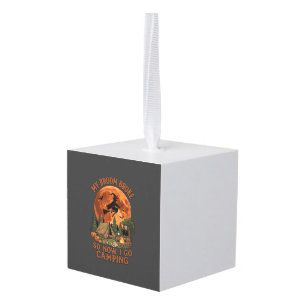 Broom Broke Halloween Witch Camping Tent Campfire Cube Ornament