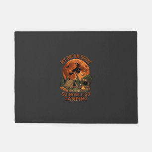 Broom Broke Halloween Witch Camping Tent Campfire Doormat