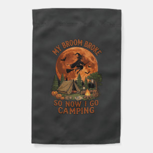 Broom Broke Halloween Witch Camping Tent Campfire Garden Flag