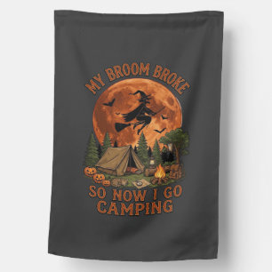 Broom Broke Halloween Witch Camping Tent Campfire House Flag