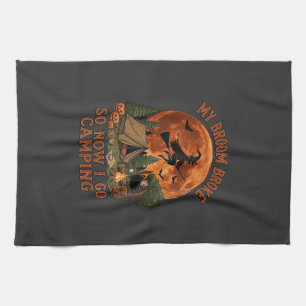 Broom Broke Halloween Witch Camping Tent Campfire Kitchen Towel