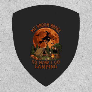 Broom Broke Halloween Witch Camping Tent Campfire Patch