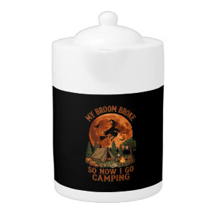 Broom Broke Halloween Witch Camping Tent Campfire Teapot