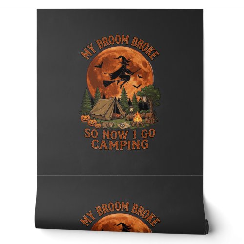 Broom Broke Halloween Witch Camping Tent Campfire  Wallpaper