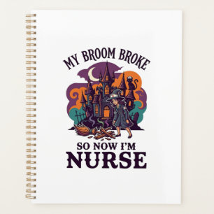 Broom Broke Nurse Halloween Witch Haunted House_1 Planner
