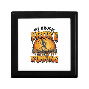 Broom Broke So Now Running Halloween Witch Moon_1 Gift Box