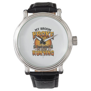Broom Broke So Now Running Halloween Witch Moon_1 Watch