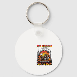 Broom Broke Tractor Halloween Witch Ghosts_1 Keychain