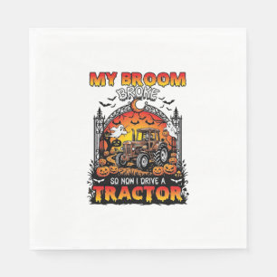 Broom Broke Tractor Halloween Witch Ghosts_1 Napkins