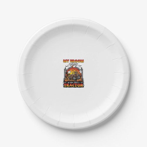 Broom Broke Tractor Halloween Witch Ghosts_1 Paper Plates