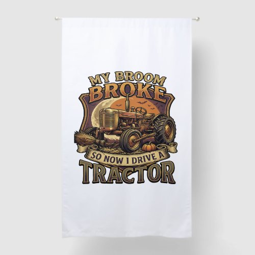 Broom Broke Tractor Pumpkin Moon Blackout Curtains