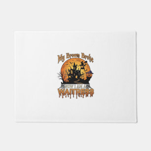 Broom Broke Waitress Halloween Witch Haunted House Doormat