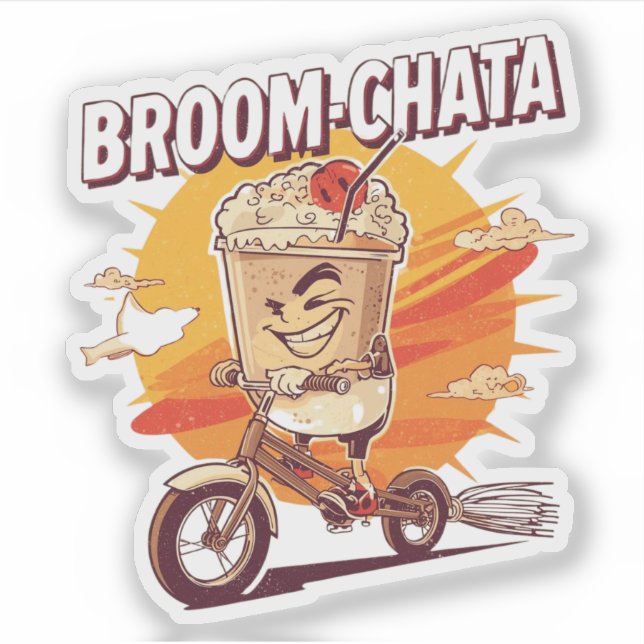 Broom-chata Funny Halloween Cocktail Pun  Sticker (Front)