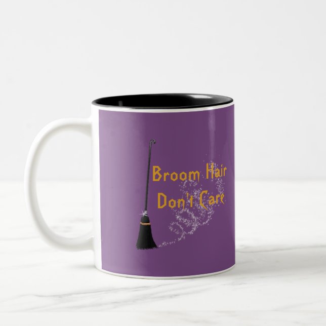 Broom Hair Don't Care Halloween Mug (Left)